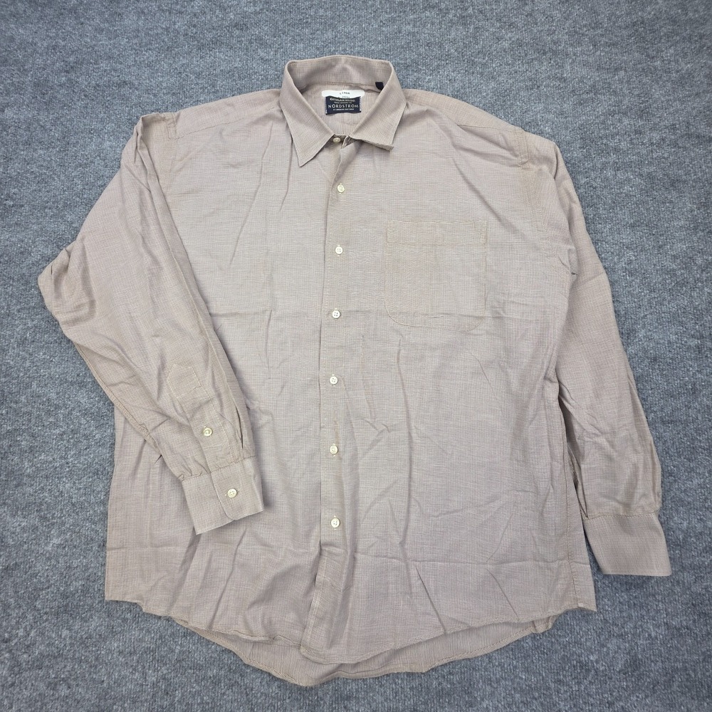 Gitman Bros. Button Down Shirt Mens Large Beige Cotton Nordstrom
